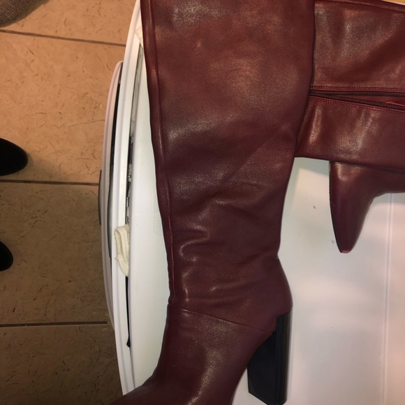 Renvy tall boots - Burgundy. Block heel pointy - Picture 3 of 7